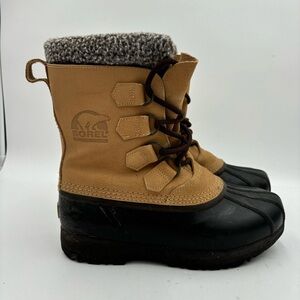 Sorel Women’s 8 Brown Leather Lace Up Caribou Winter Boots